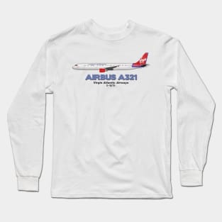 Airbus A321 - Virgin Atlantic Airways Long Sleeve T-Shirt